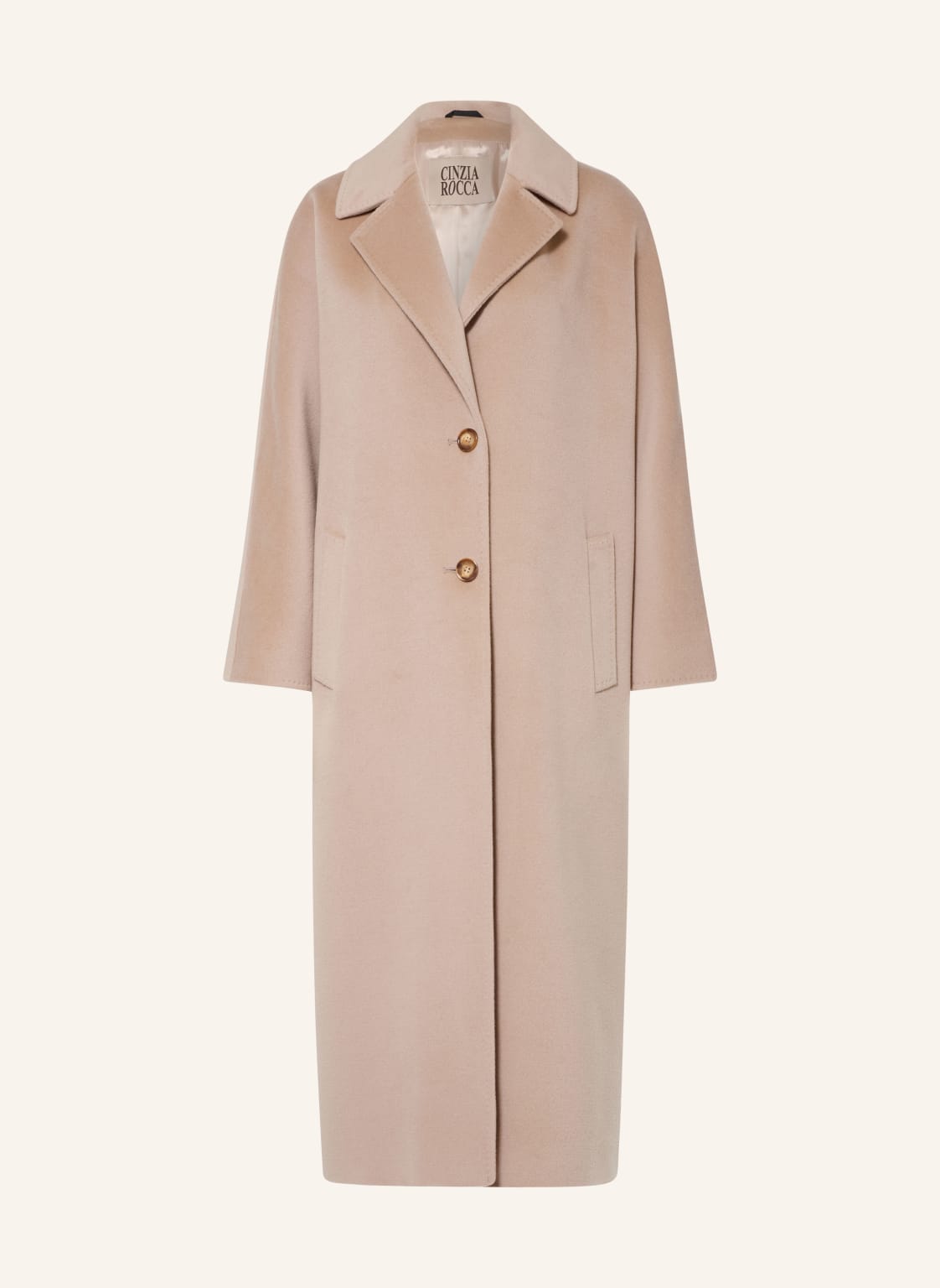 Cinzia Rocca Płaszcz Wełniany Oversize beige