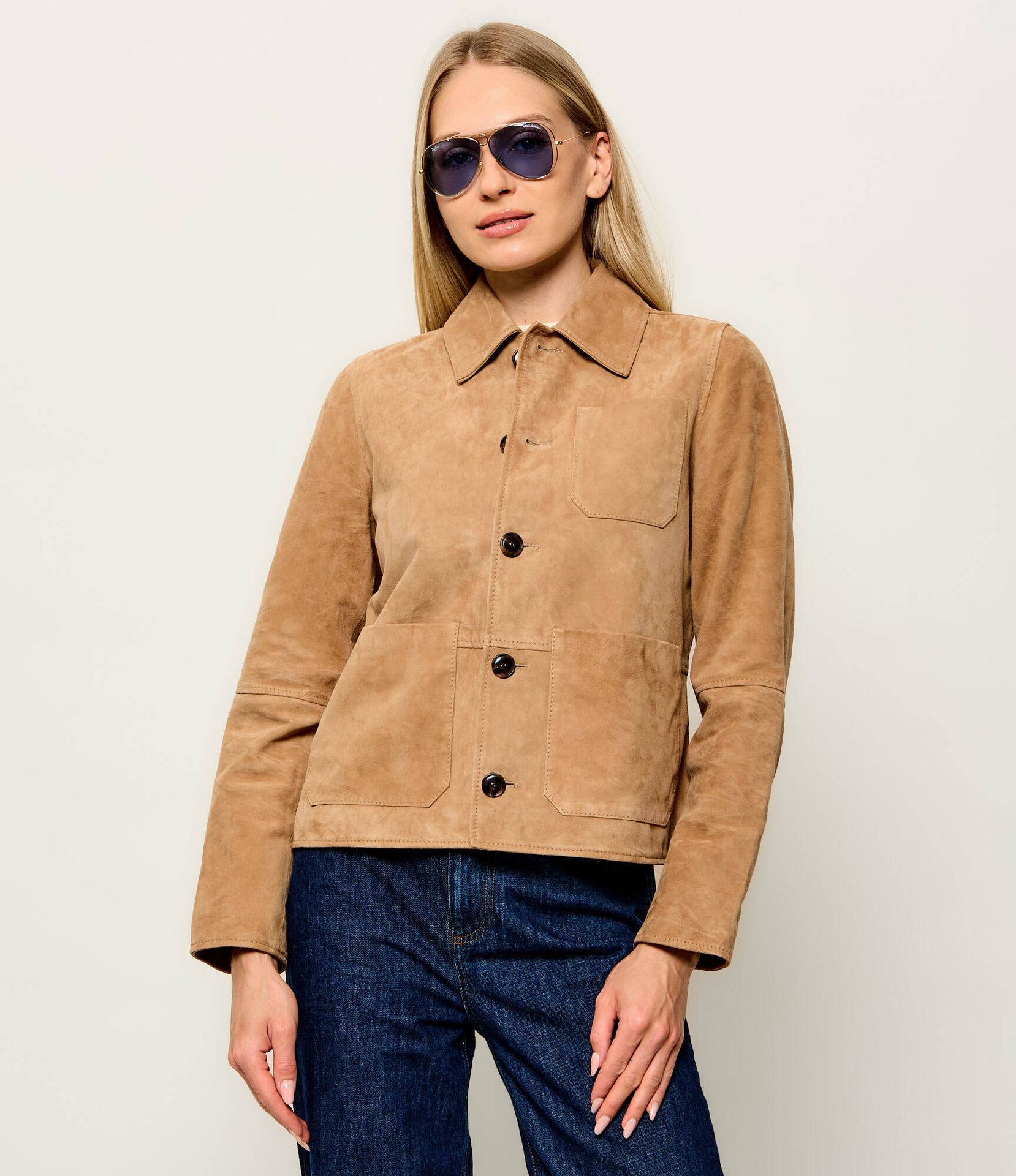 Joop! Kurtka Luana Regular Fit zamsz
