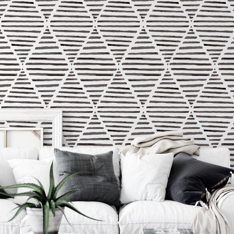 Tapeta samoprzylepna z geometrycznymi wzorami - 44 cm x 3 m - Rolka winylowa - Tapeta dekoracyjna