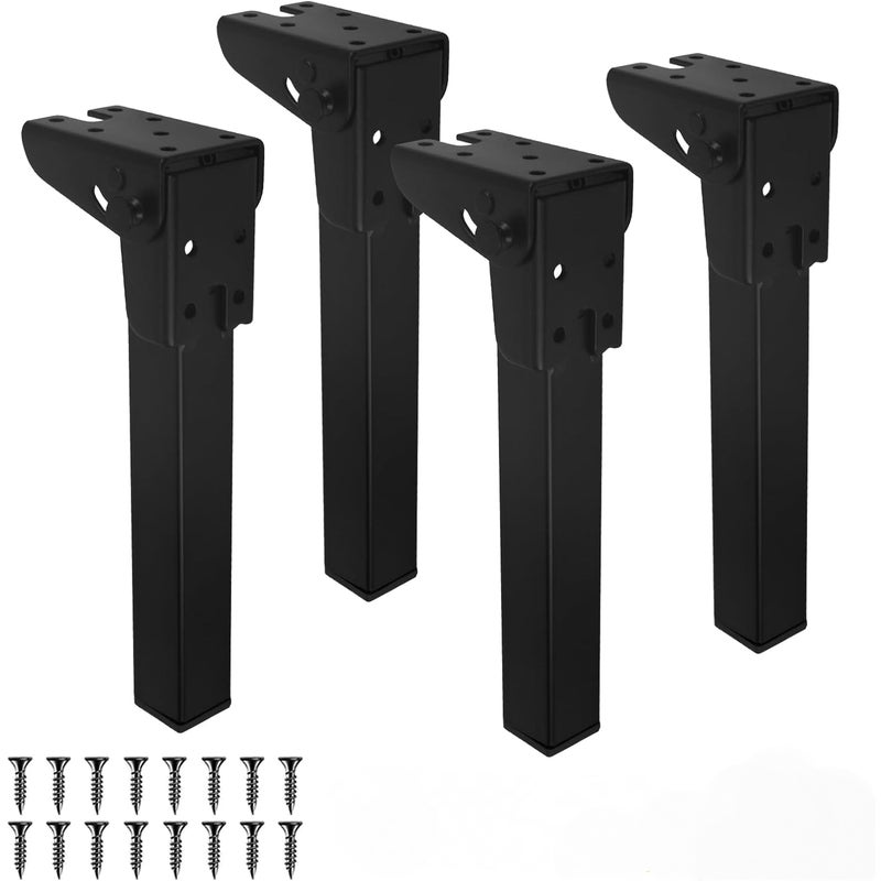 Nogi do stołu składanego 20 cm – zestaw 4 szt., metalowe nogi zamienne do kawiarni, na kemping, do stolika na laptopa, kompaktowe