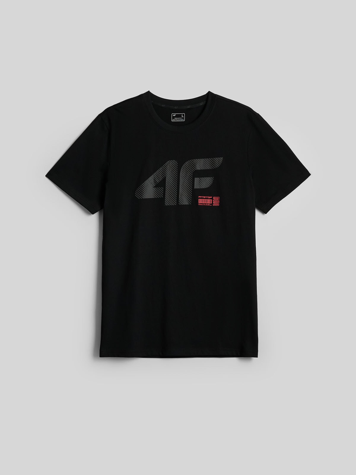 4F T-shirt regular z nadrukiem męski - czarny XXL