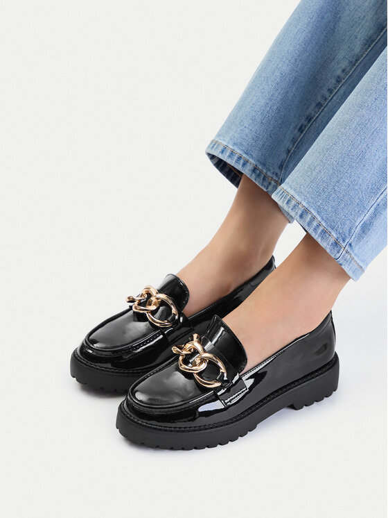 DeeZee Loafersy WS5621-18 Czarny