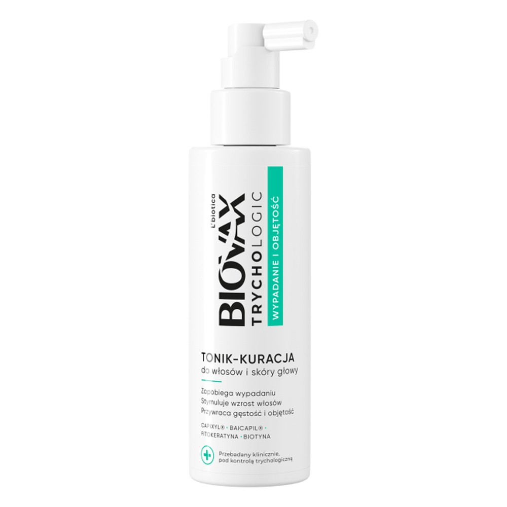 L'Biotica Biovax Trychologic Wypadanie i Objętość, tonik-kuracja do włosów i skóry głowy, 150 ml