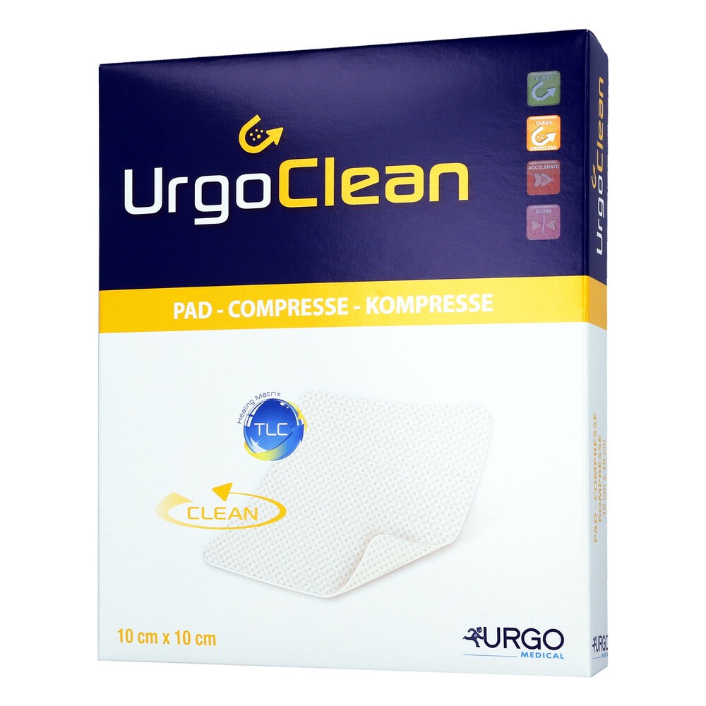 UrgoClean, opatrunek, 10 cm x 10 cm, 1 szt. (z opakowania wielosztukowego)
