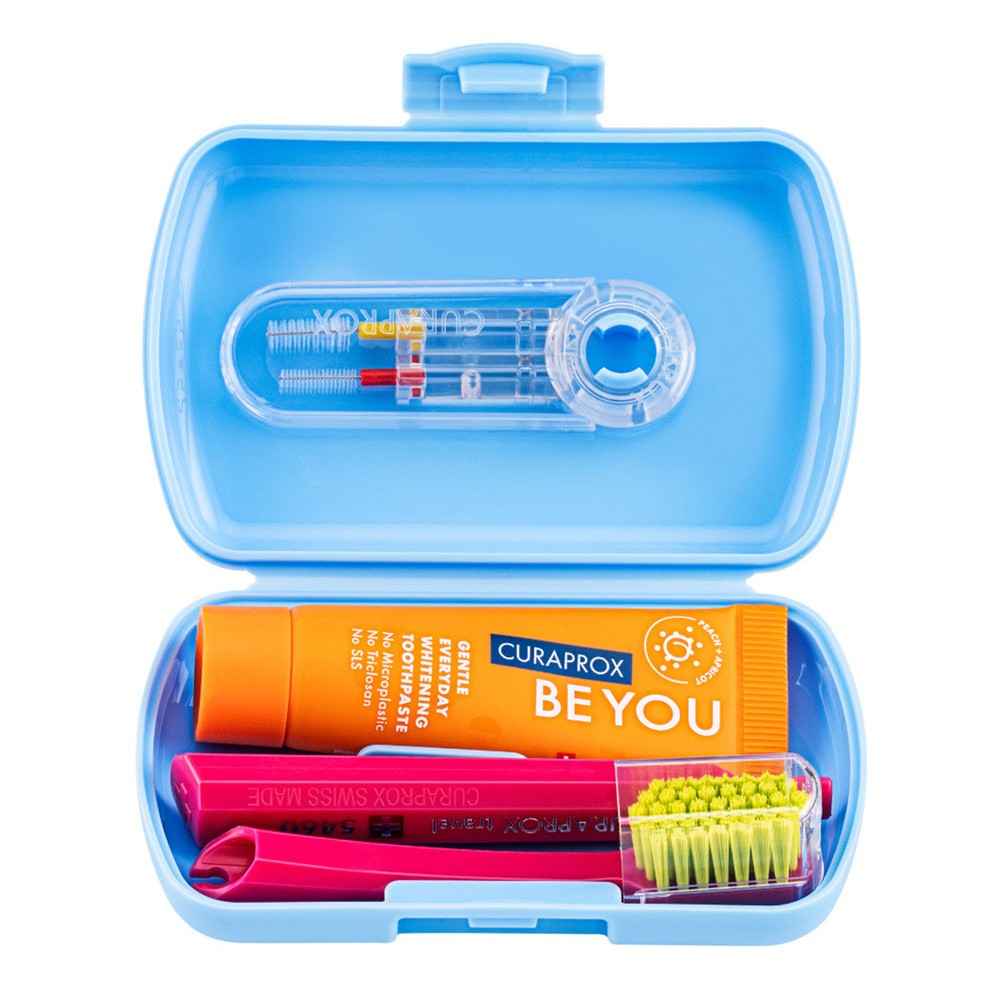 Curaprox Travel Set, zestaw podróżny, niebieski, 1 szt.