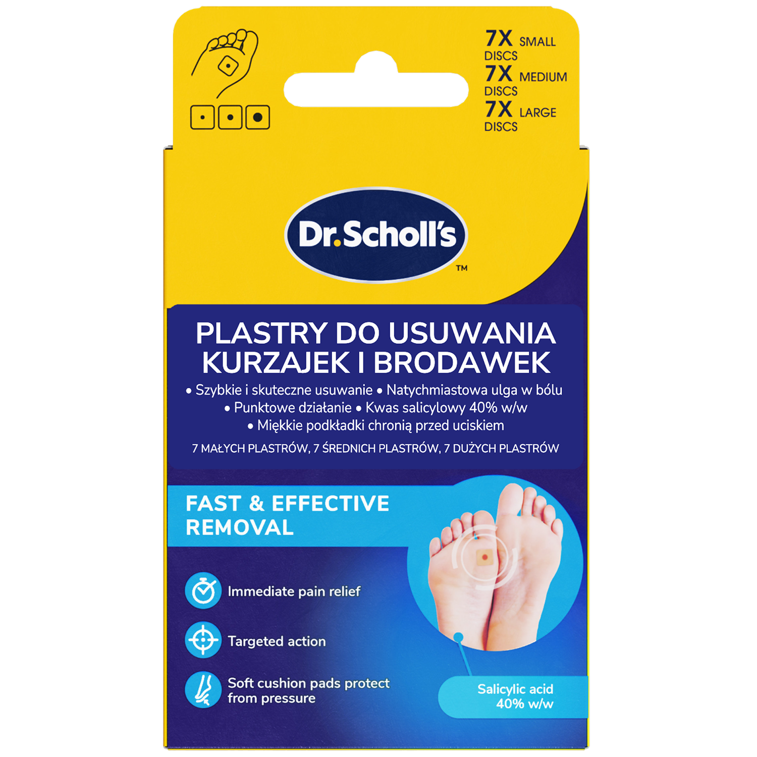 Dr. Scholl’s, plastry do usuwania kurzajek i brodawek, 21 sztuk