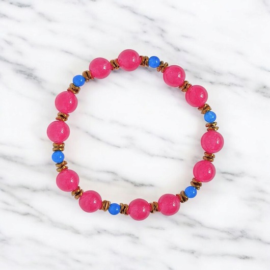 SUMMER COLLECTION : bransoletka na gumce : jadeit I