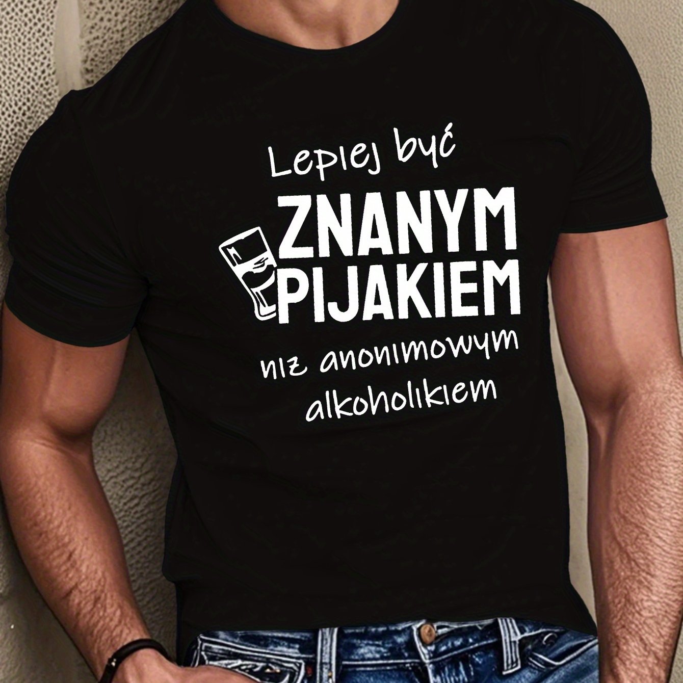 TEMU Męska koszulka dla miłośników polskiego piwa - 