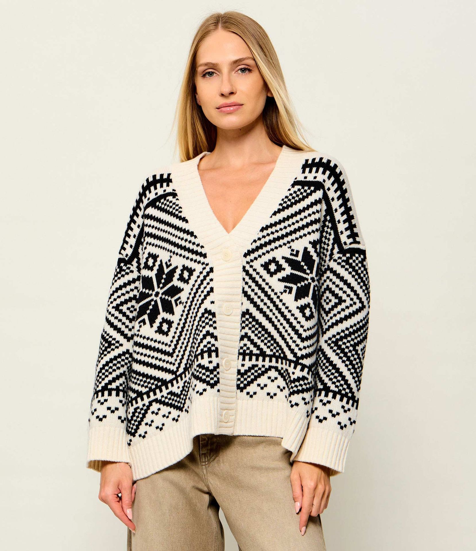 Weekend MaxMara Wełniany kardigan Wkdbelgio Oversize fit