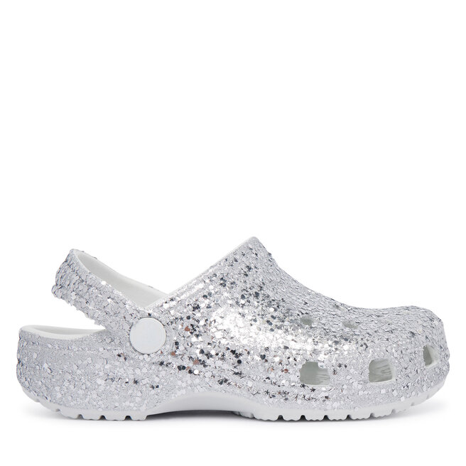 Klapki Crocs Classic Dazzle Glitter Clog K 213915 Srebrny