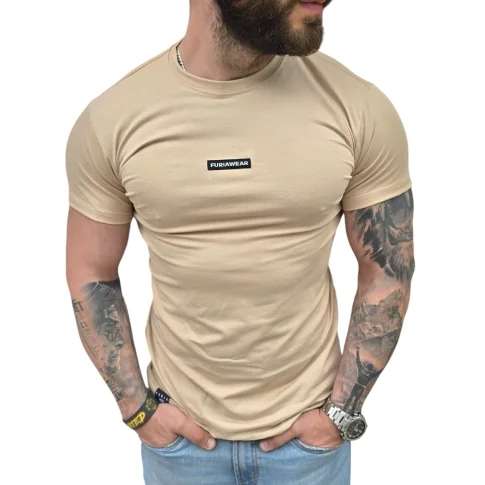 FURIA T-shirt Koszulka Męska Logo Beżowa