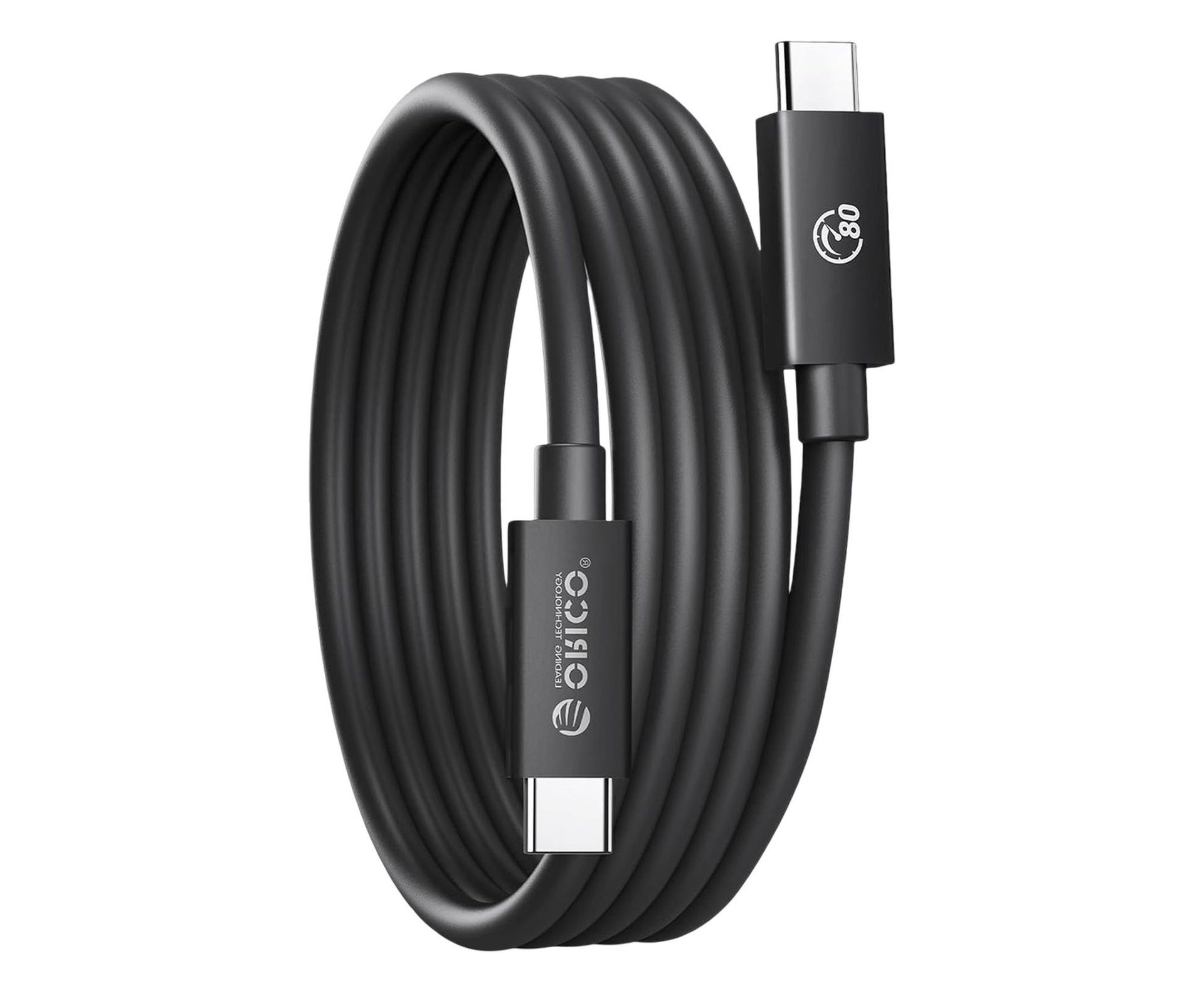 Orico USB4 Thunderbolt5 80Gbps 240W USB-C do USB-C 1m - czarny ORICO-TBZ5-10-BK-BP