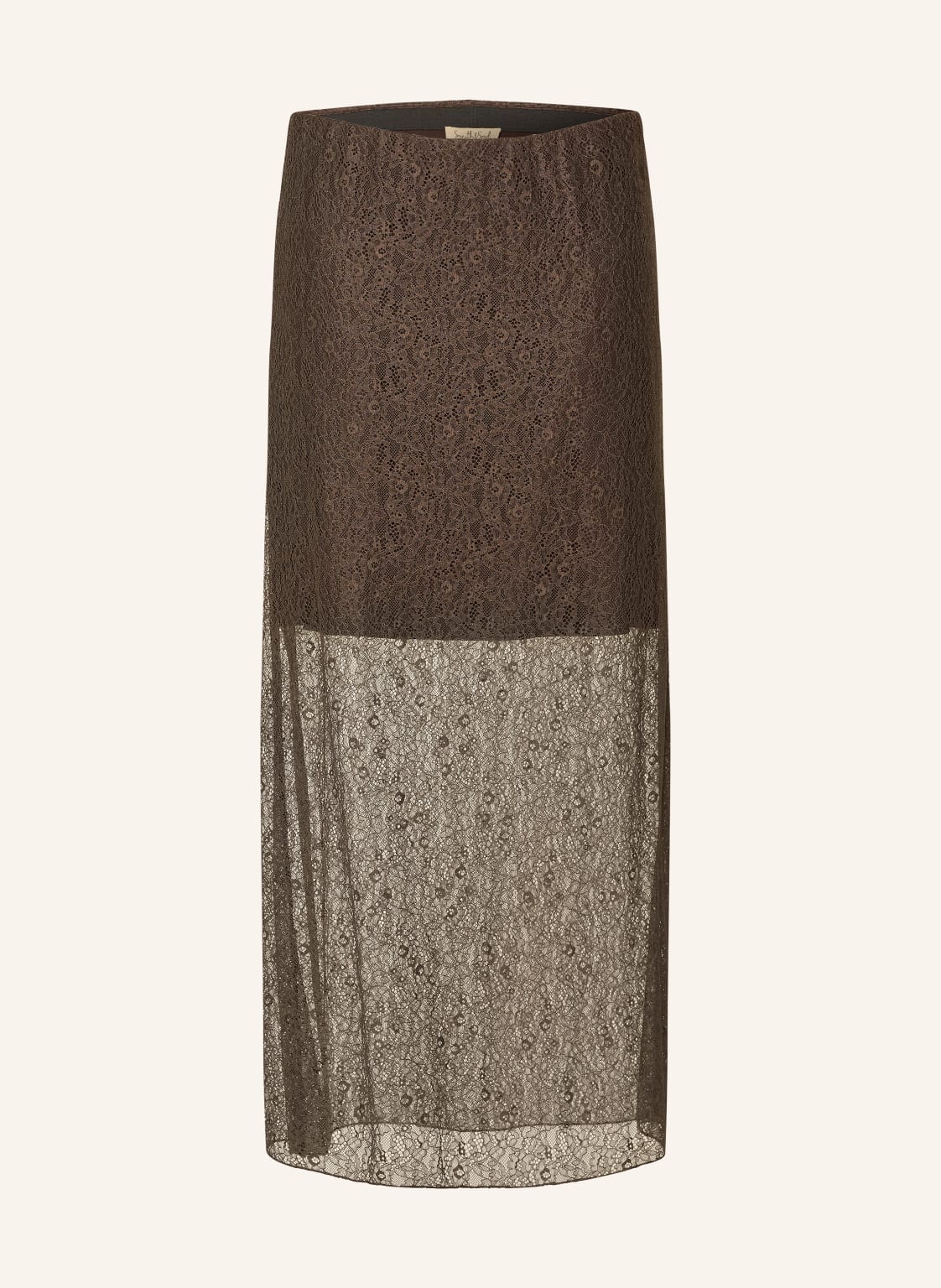 Smith & Soul Spódnica Z Koronki braun