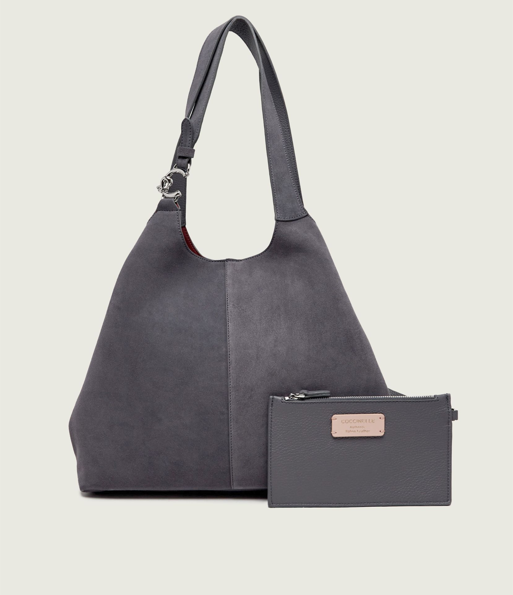 Coccinelle Shopperka + saszetka Coccinelle C-Easy zamsz