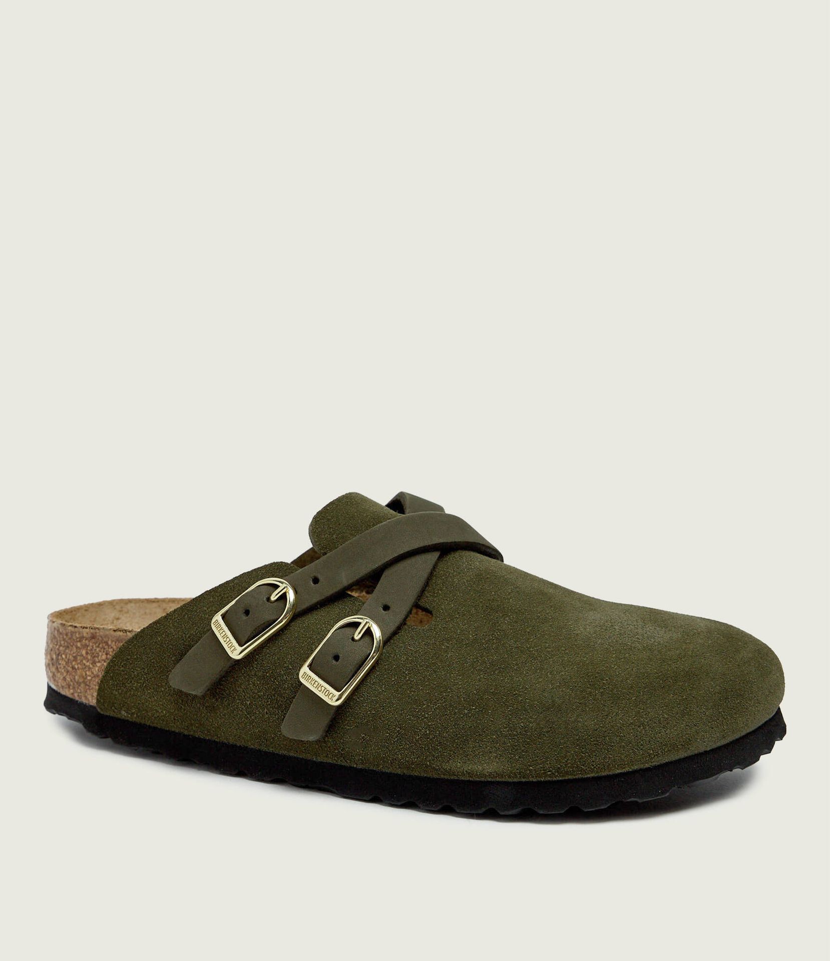 Birkenstock Mule Blair zamsz narrow fit z dodatkiem skóry