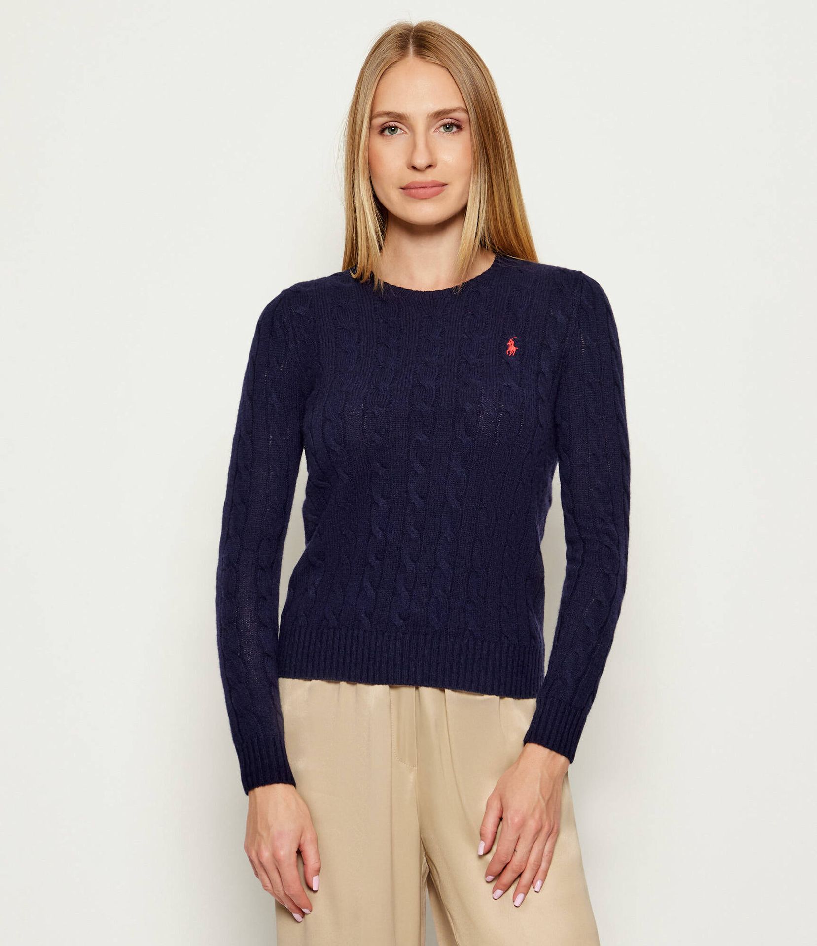 POLO RALPH LAUREN Wełniany sweter JULIANNA Regular Fit z dodatkiem kaszmiru