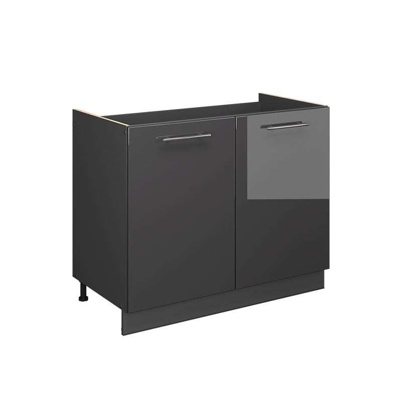 Vicco Szafka pod zlew Fame-Line, Antracyt połysk/Antracyt, 100 cm bez blatu roboczego