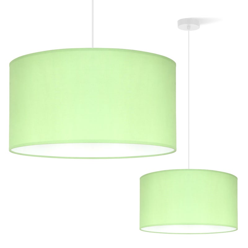 Lampa sufitowa wisząca Pastel biała 1xE27 abażur zielony walec 35cm Light Home LH