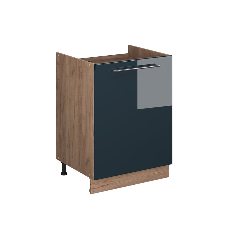 Vicco Szafka pod zlew Fame-Line, Ciemnoniebieski wysoki połysk/Dąb goldkraft, 60 cm