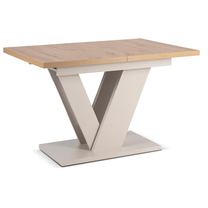 Stół Prostokątny Rozkładany CLARK 120-160 cm Dąb Artisan/Kaszmir Japandi