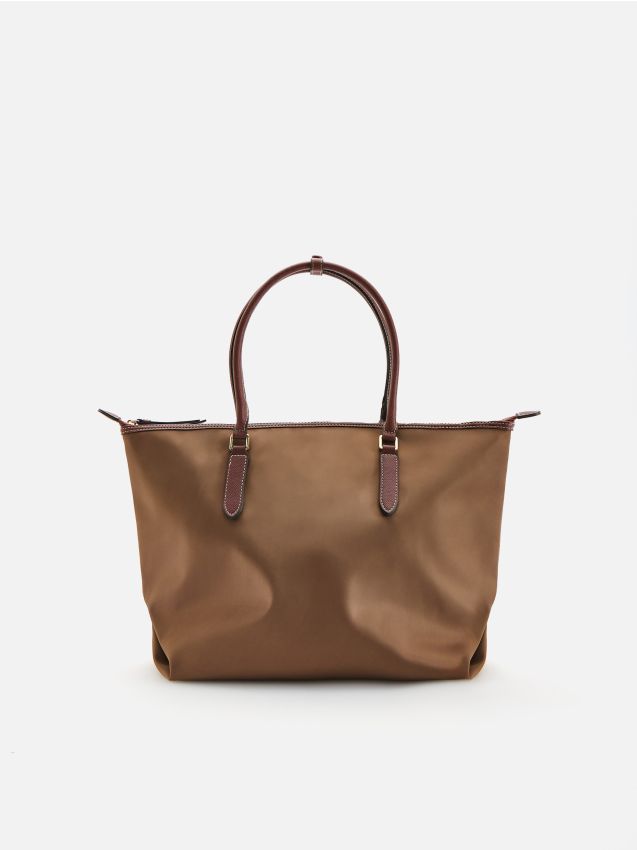 Reserved - Tkaninowa torebka shopper - brązowy