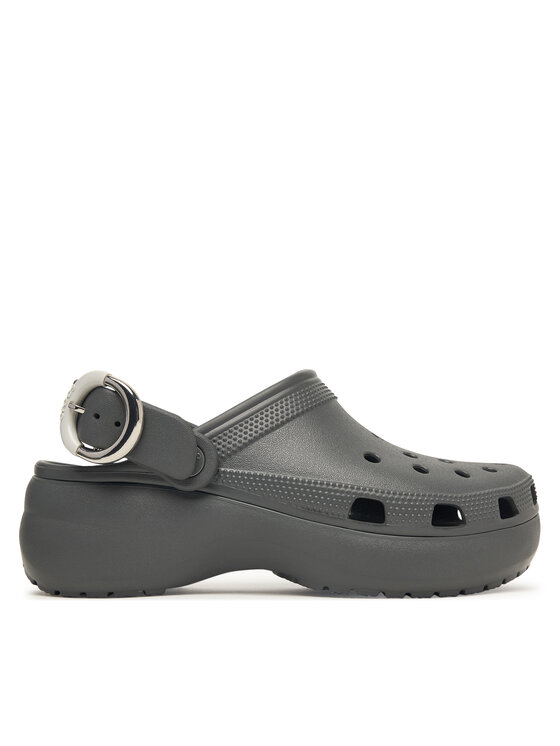 Crocs Klapki Classic Platform Buckle Clog 213230 Szary