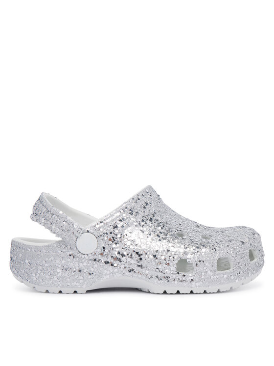 Crocs Klapki Classic Dazzle Glitter Clog K 213915 Srebrny