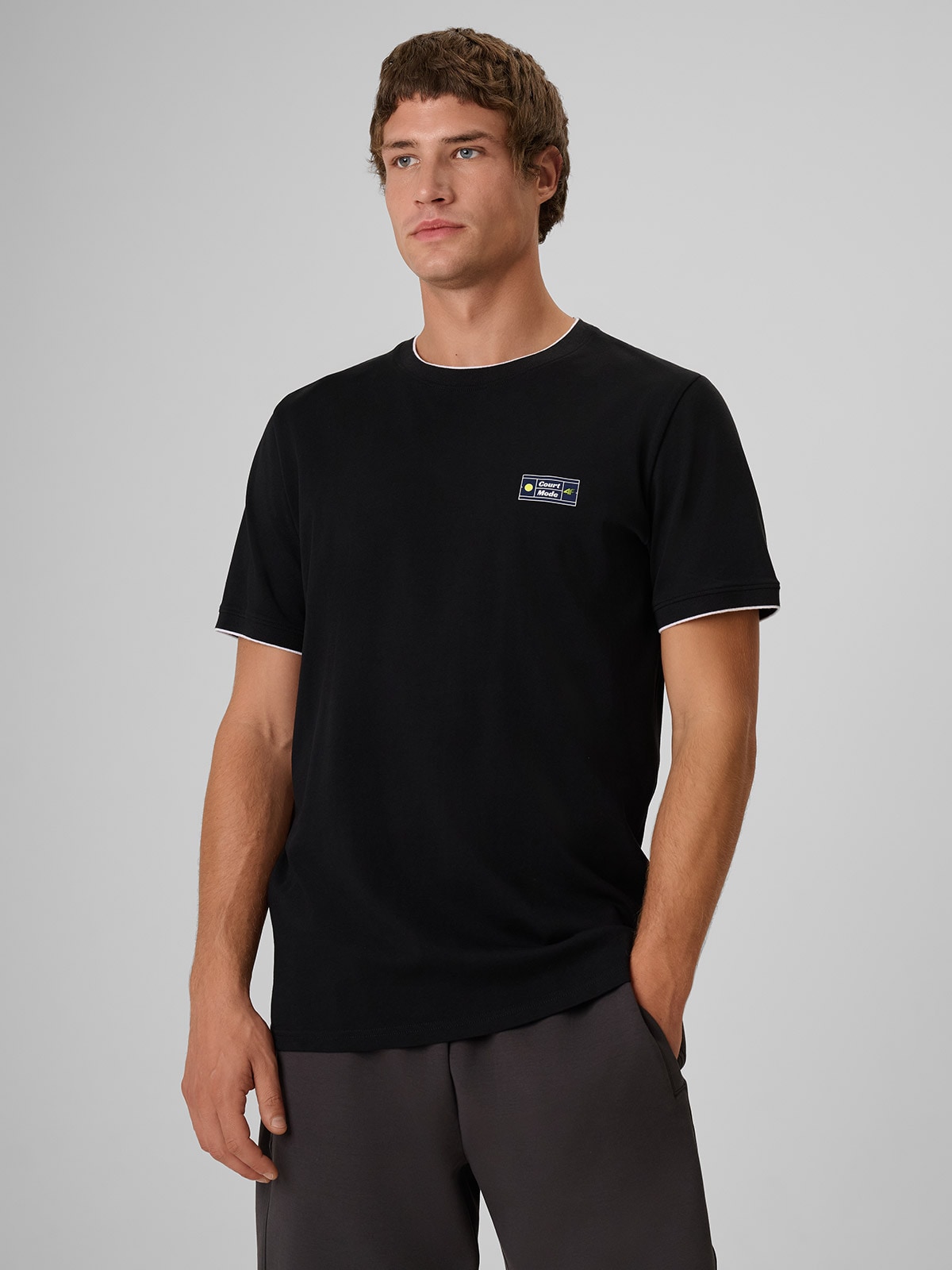 4F T-shirt regular gładki męski - czarny XXL