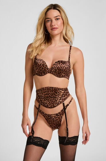 Hunkemöller Waspie Quinn z Nadrukiem Zwierzęcym Brązowy