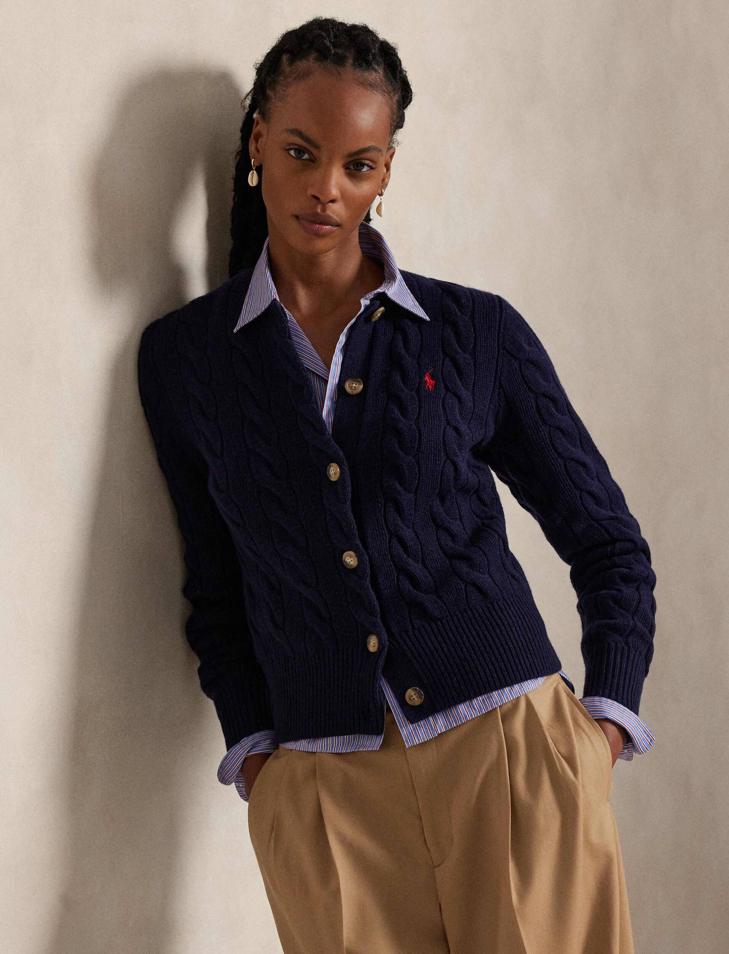 POLO RALPH LAUREN Wełniany kardigan Slim Fit z dodatkiem kaszmiru
