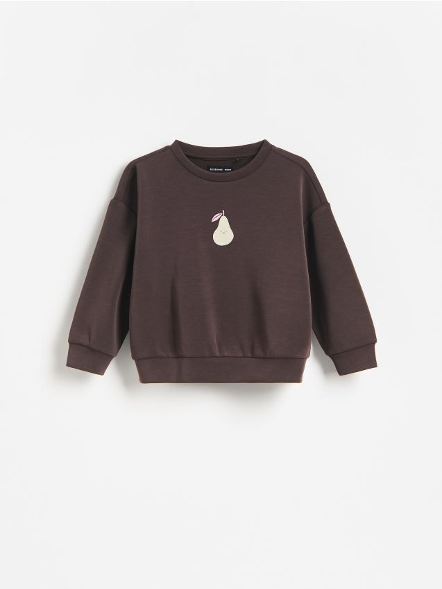 Reserved - Bluza z modalem - ciemnobrązowy
