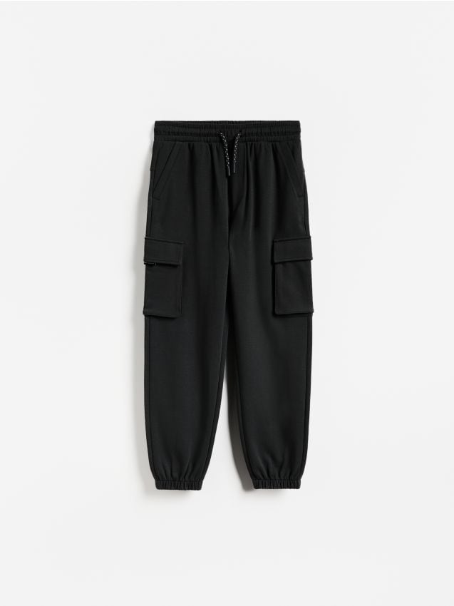 Reserved - Spodnie jogger cargo - czarny