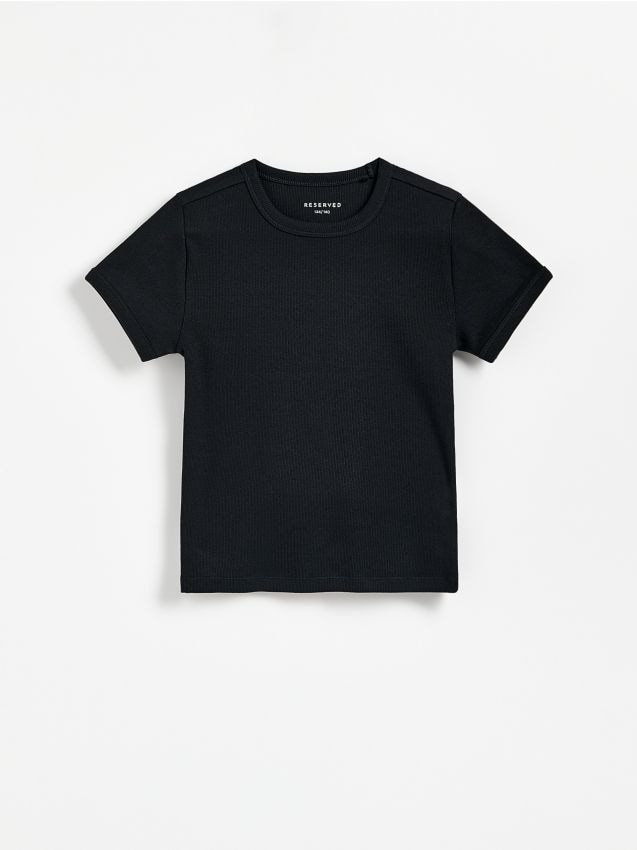 Reserved - Gładki t-shirt - czarny