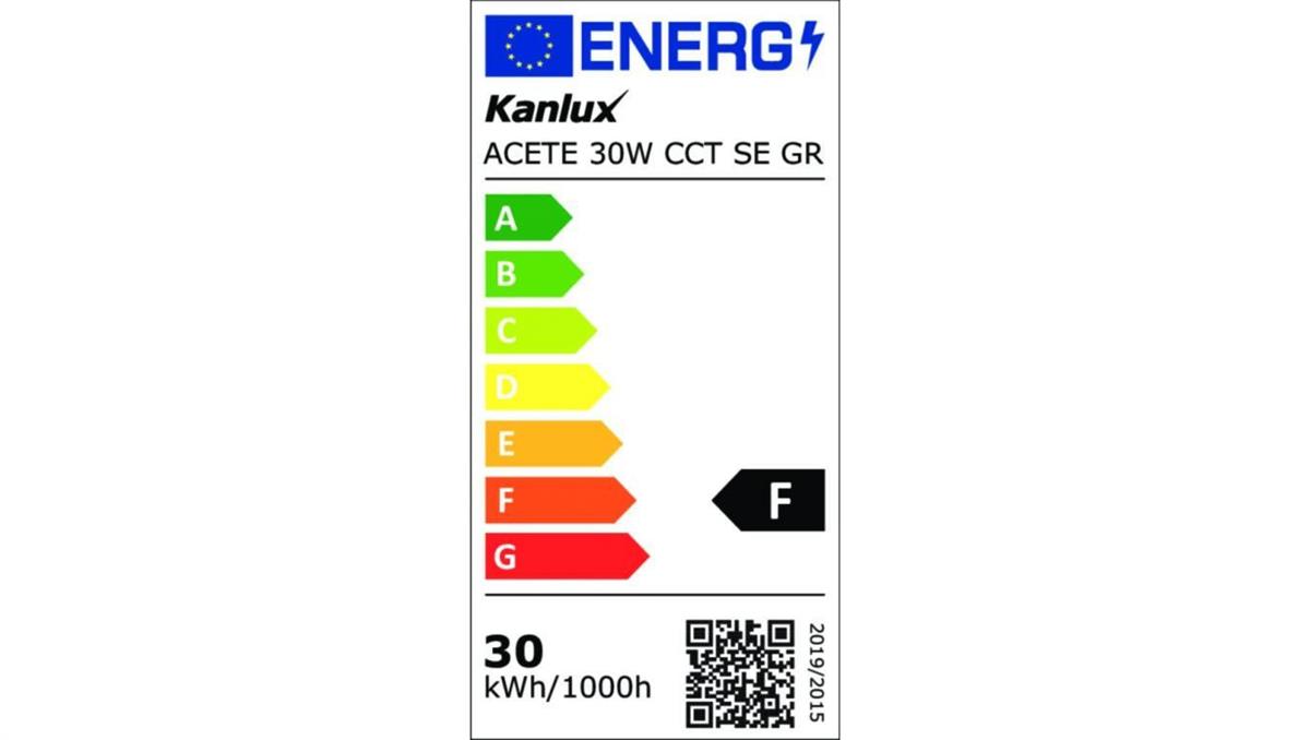 Kanlux Projektor z czujnikiem ruchu ACETE 30W CCT SE GR 2400lm(WW)/3240lm(NW)/2910lm(CW) 3000K/4000K/6500K IP44 szary 38497