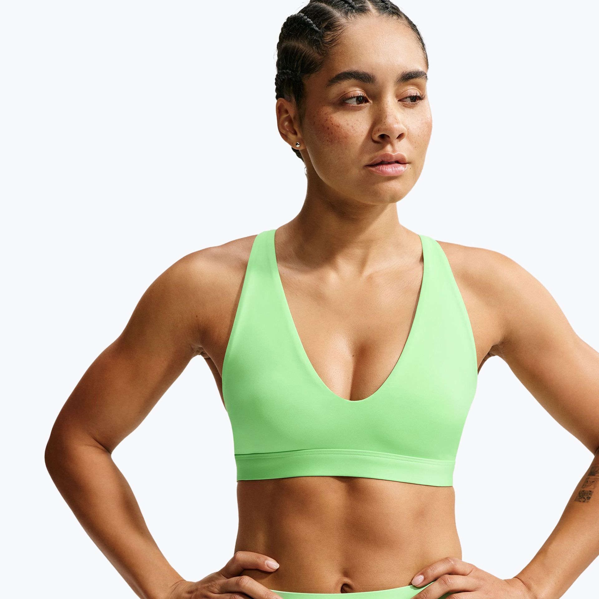 Biustonosz treningowy Nike Indy Strappy illusion green/black WYSYŁKA W 24H 30 DNI NA ZWROT