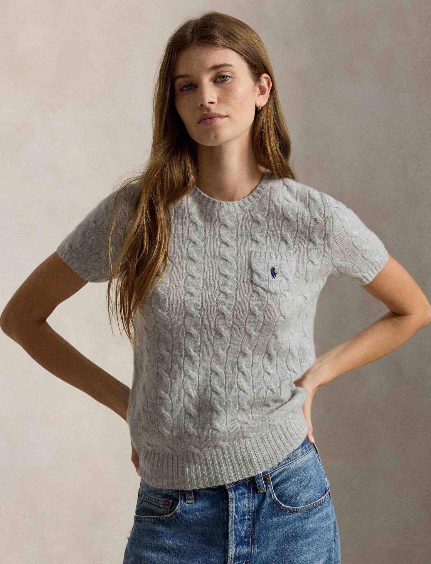 POLO RALPH LAUREN Wełniany sweter Slim Fit z dodatkiem kaszmiru