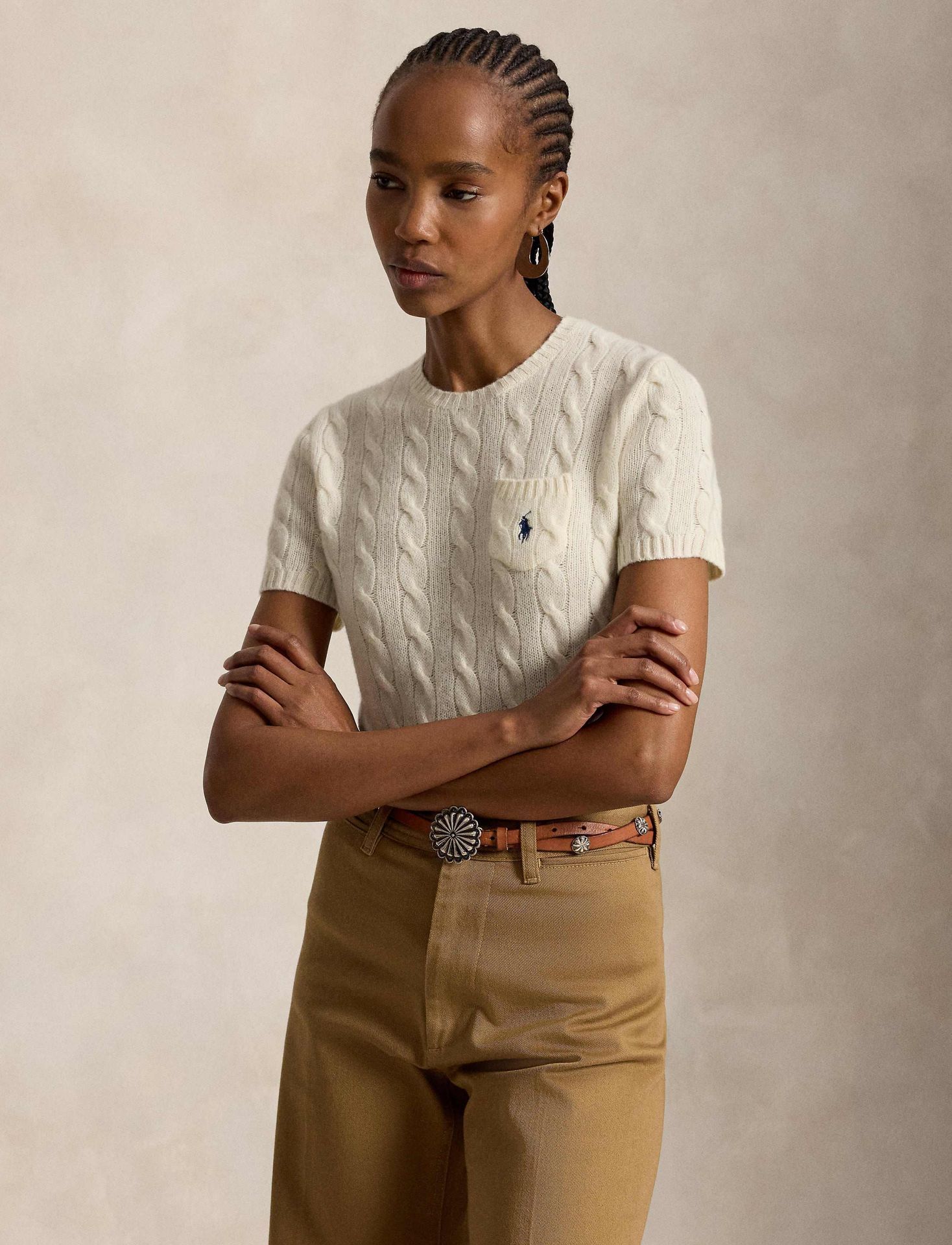 POLO RALPH LAUREN Wełniany sweter Slim Fit z dodatkiem kaszmiru