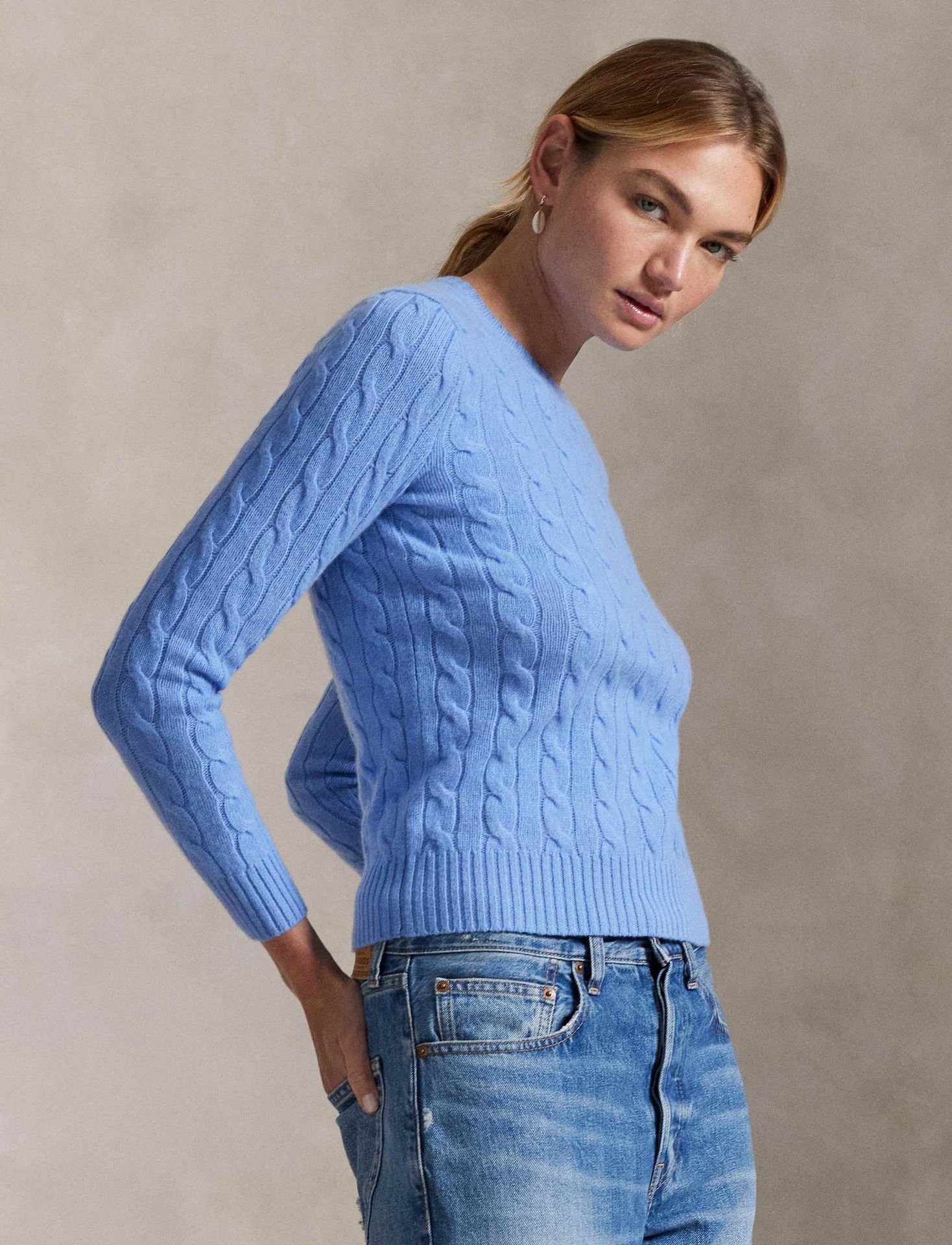 POLO RALPH LAUREN Wełniany sweter Julianna Regular Fit z dodatkiem kaszmiru