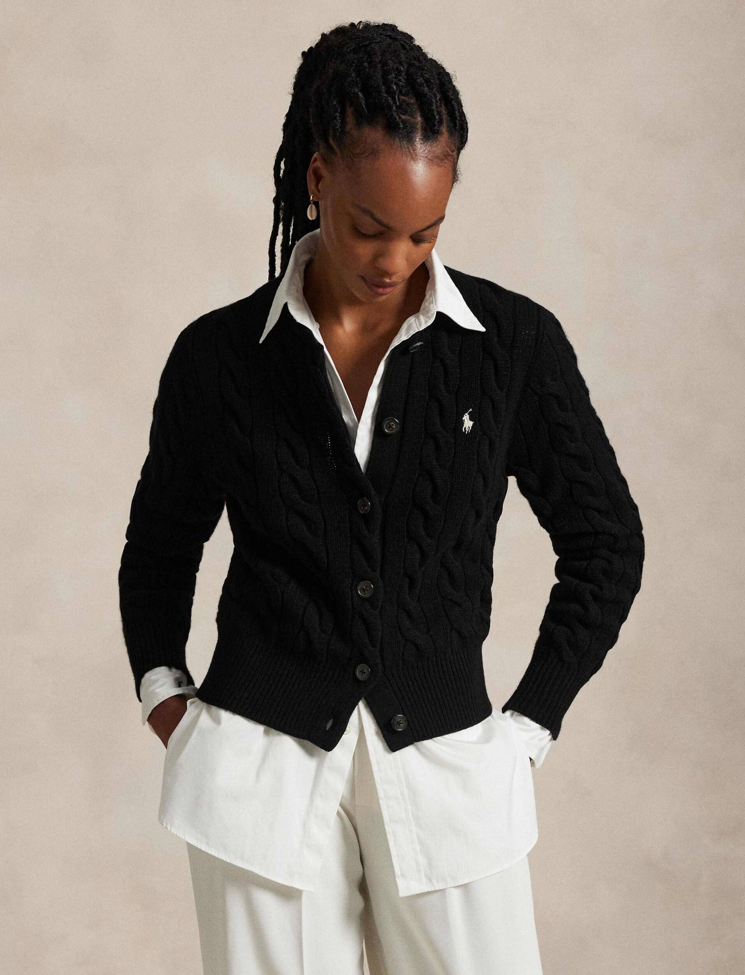 POLO RALPH LAUREN Wełniany kardigan Slim Fit z dodatkiem kaszmiru