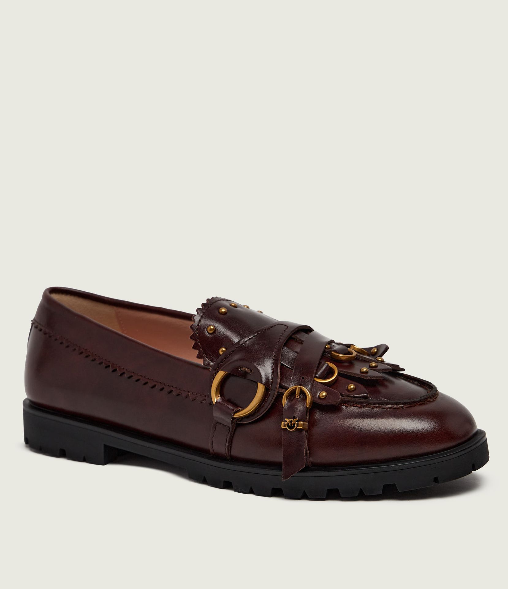 Pinko Skórzane loafersy Nora 08