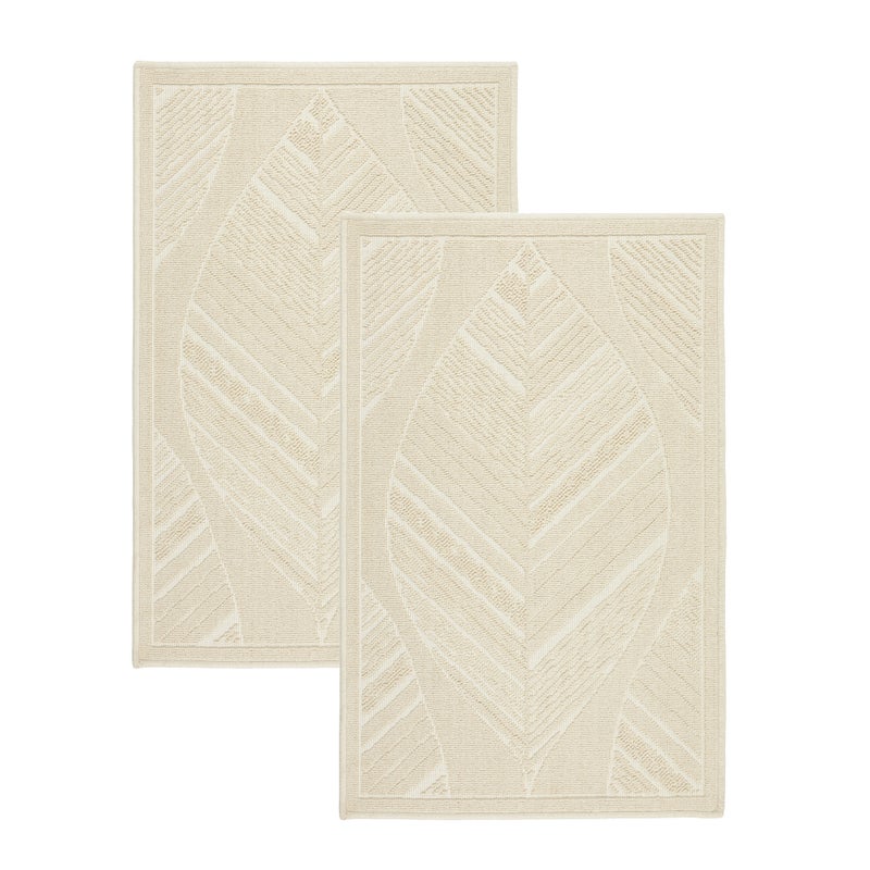 Komplet 2 szt Dywanik bawełniany 50x80 cm Lino antypoślizgowy egipski do prania pokoju łazienki zestaw Boho beżowy