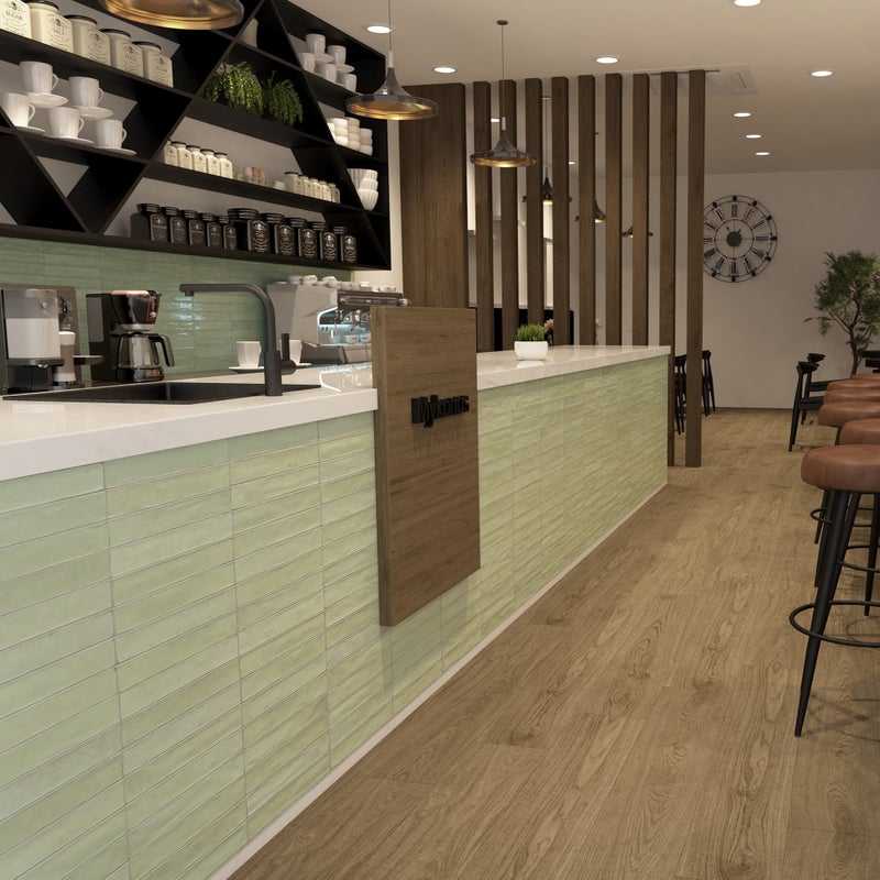 Płytka z gresu porcelanowego o efekcie rzemieślniczym do podłóg i ścian w kolorze Apple EAZY Long 32x62,5 cm błyszcząca