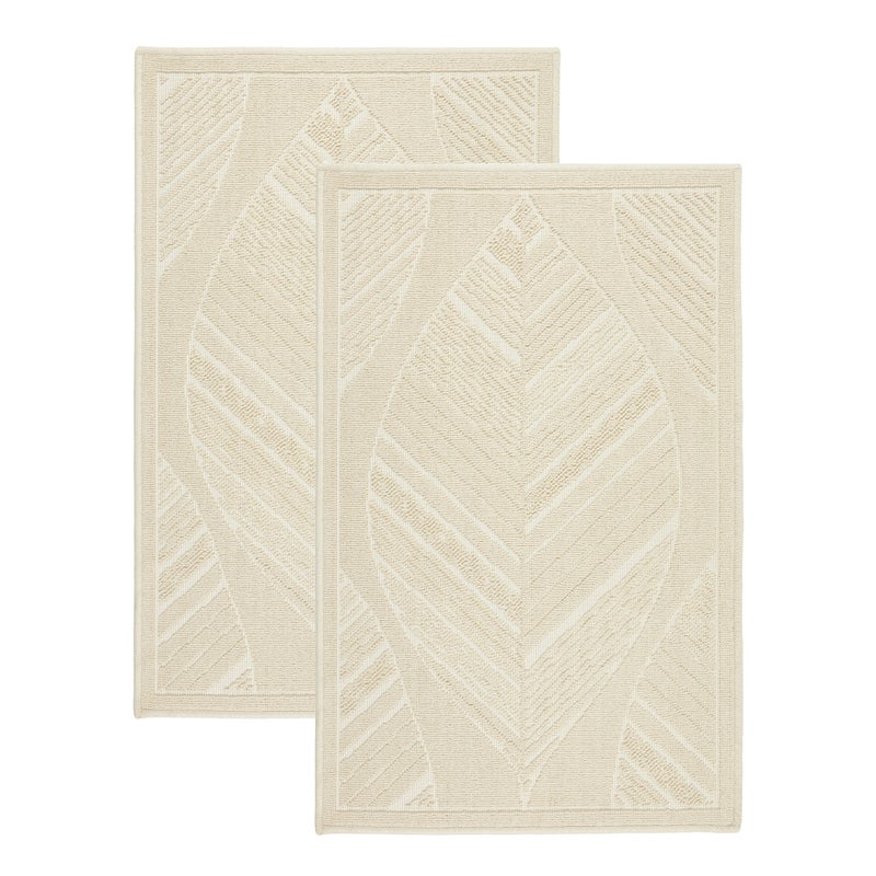 Zestaw 2 szt Dywanik bawełniany 60x90 cm Lino antypoślizgowy egipski do prania pokoju łazienki Boho beżowy