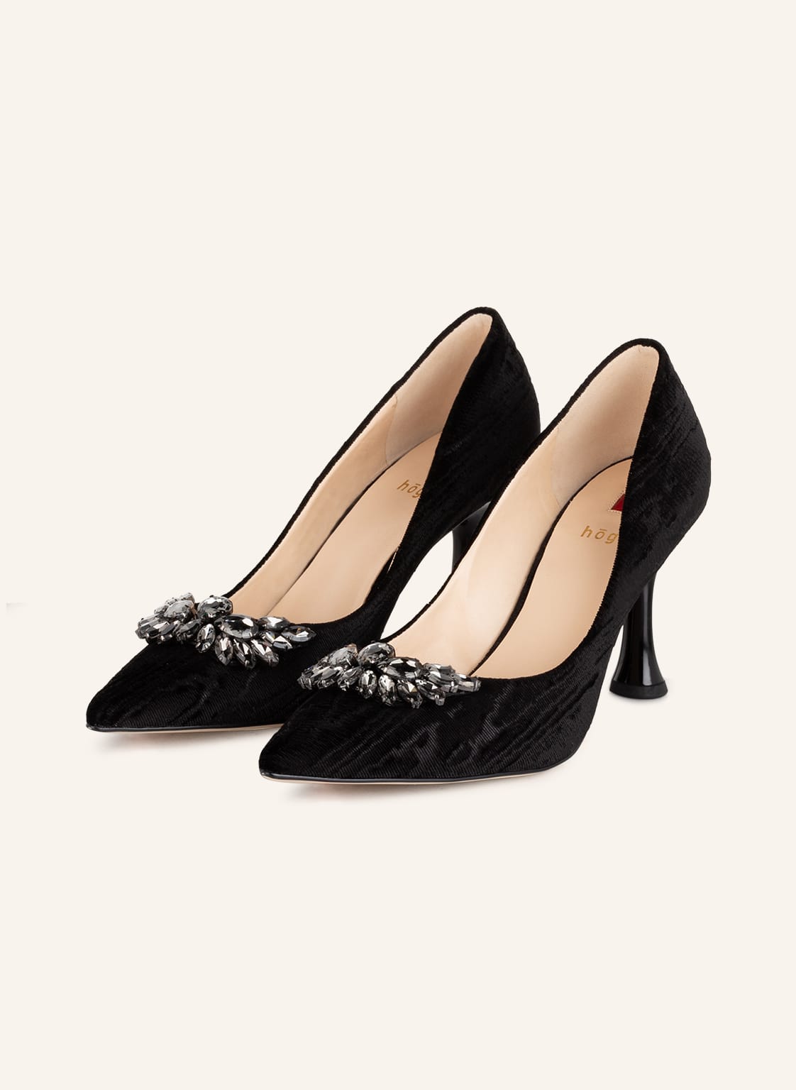 Högl Aksamitne Czółenka schwarz