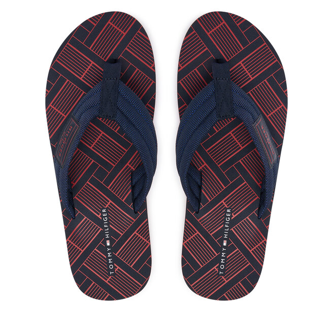 Japonki Tommy Hilfiger Flag Patch Beach FM0FM06004 Granatowy