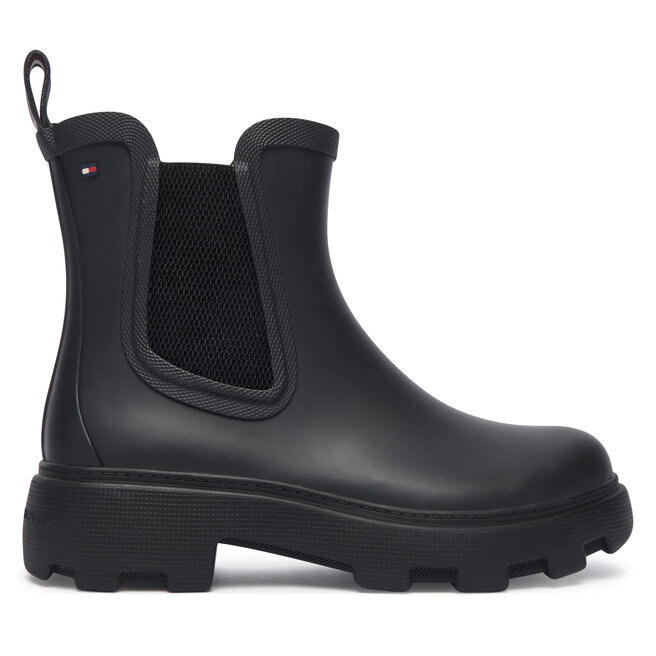 Kalosze Tommy Hilfiger Flag Cleated FW0FW09387 Czarny