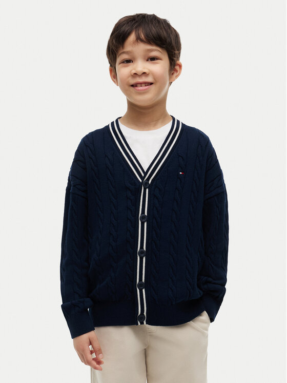 Tommy Hilfiger Kardigan KB0KB10491 Granatowy Regular Fit