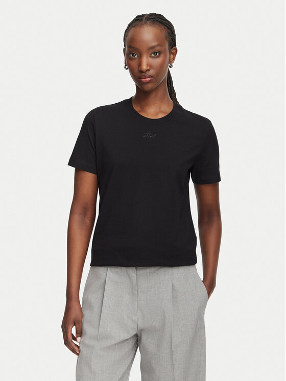 KARL LAGERFELD T-Shirt B2W17094 Czarny Regular Fit
