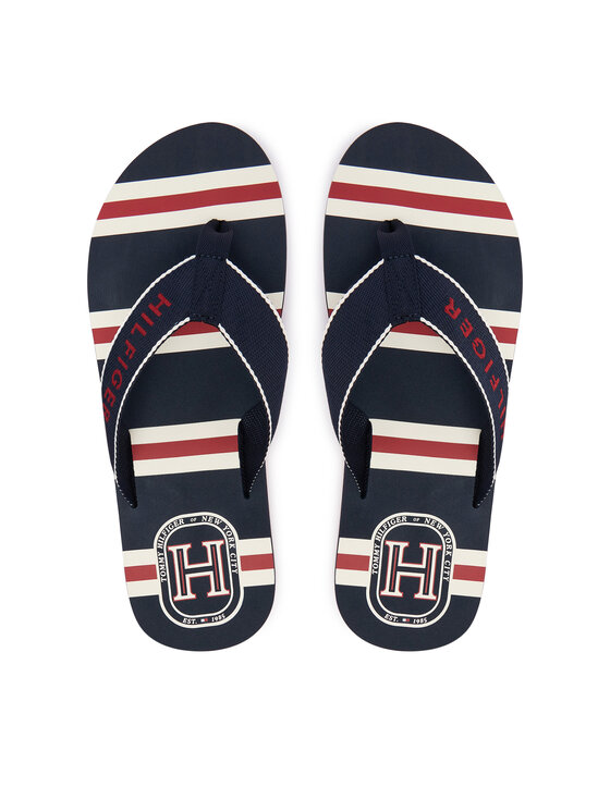 Tommy Hilfiger Japonki Stripes Beach Sandal FM0FM06003 Granatowy