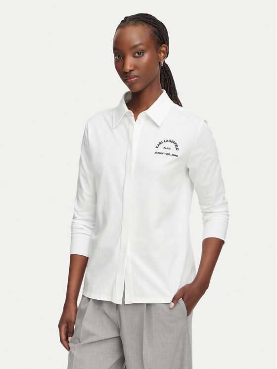 KARL LAGERFELD Koszula B3W11025 Biały Regular Fit